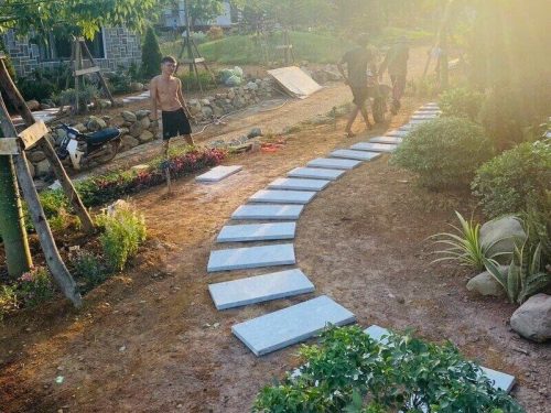 Đá Bước Dặm Trắng Băm Chống Trơn - Hình ảnh 2